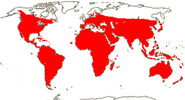 Carte de repartition des Apocynaceae