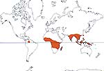 Carte de repartition des Dipterocarpaceae