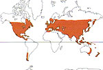 Carte de repartition des Fagaceae