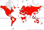 Carte de repartition des Haloragidaceae