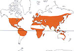 Carte de repartition des Nympheaceae