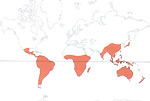 Carte de repartition des Proteaceae