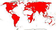 Carte de repartition des Rosaceae