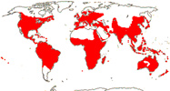 Carte de repartition des Sapindaceae